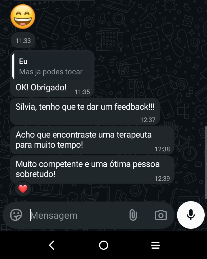 Feedback de cliente publicado pela Doce Tentação Spa, registo 5
